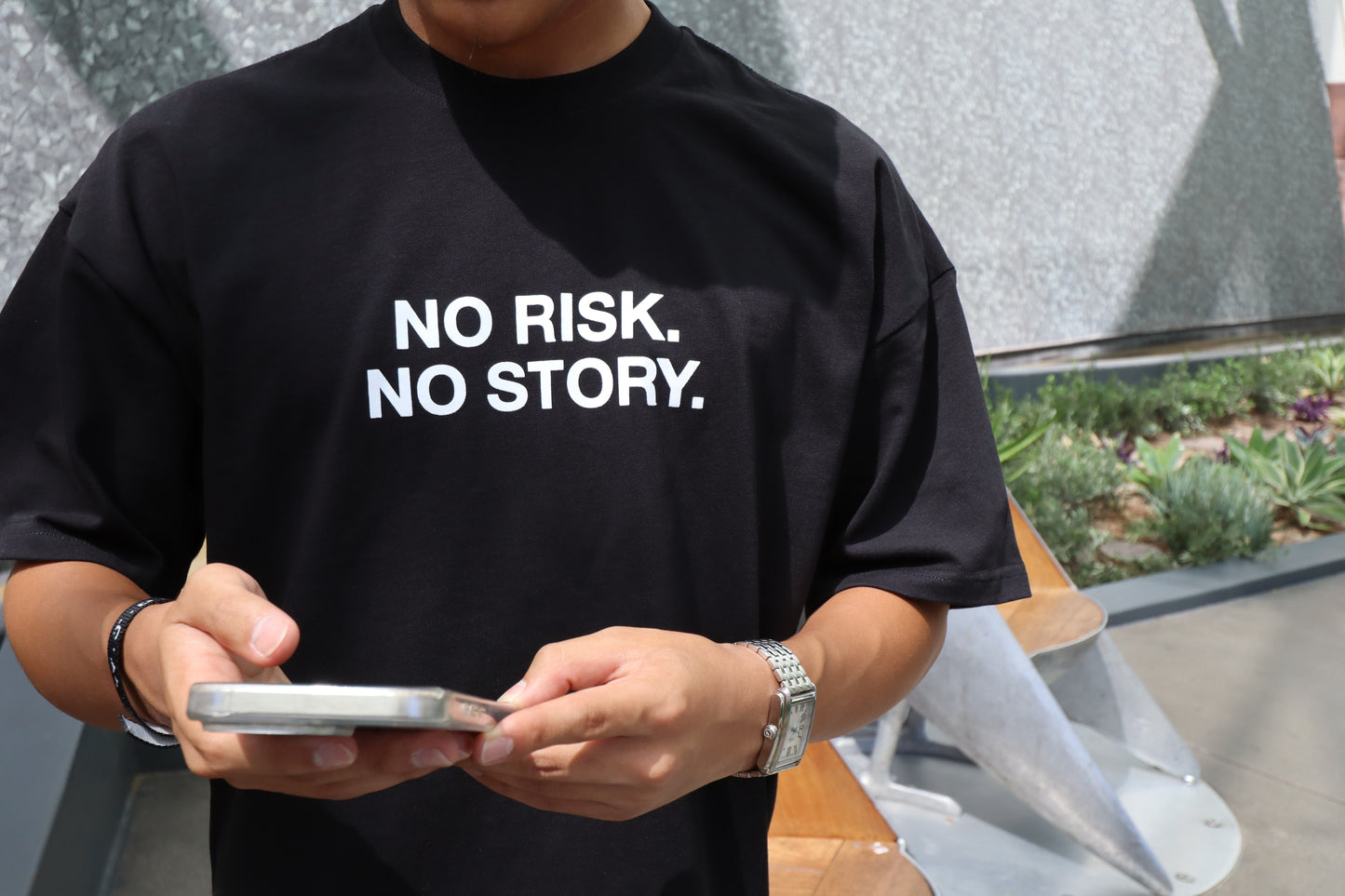 'No Risk No Story' Black Tee
