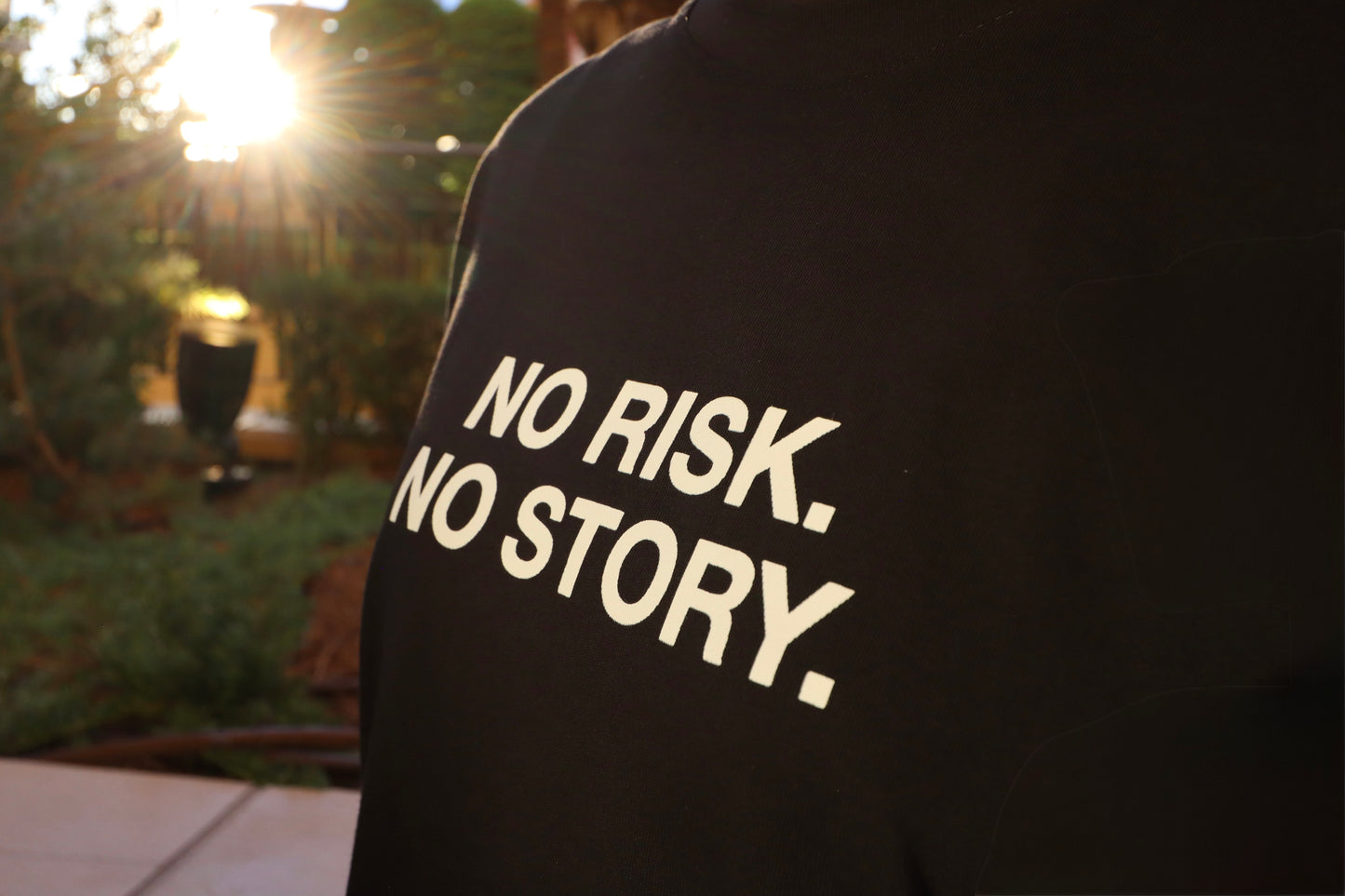 'No Risk No Story' Black Tee