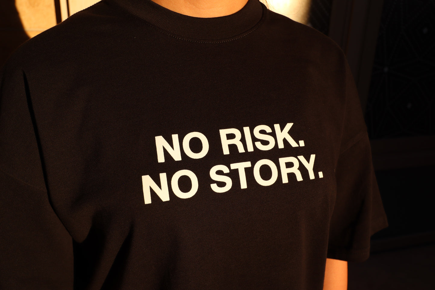 'No Risk No Story' Black Tee