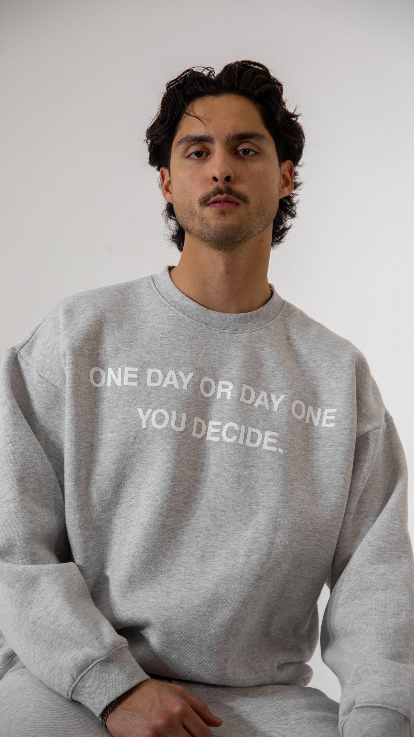 'Goal Was To Eat' Crewneck - Heather Grey
