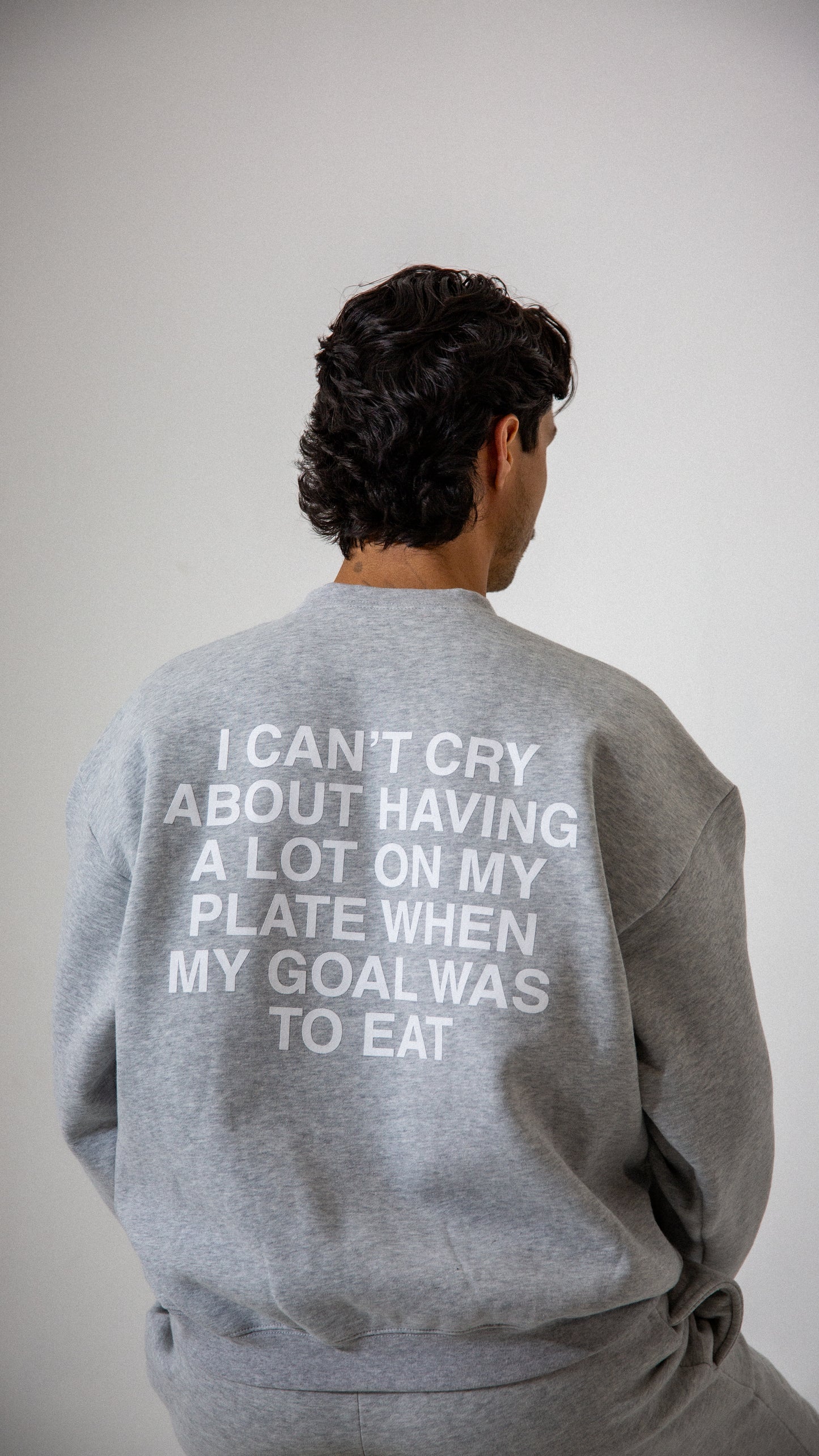 'Goal Was To Eat' Crewneck - Heather Grey
