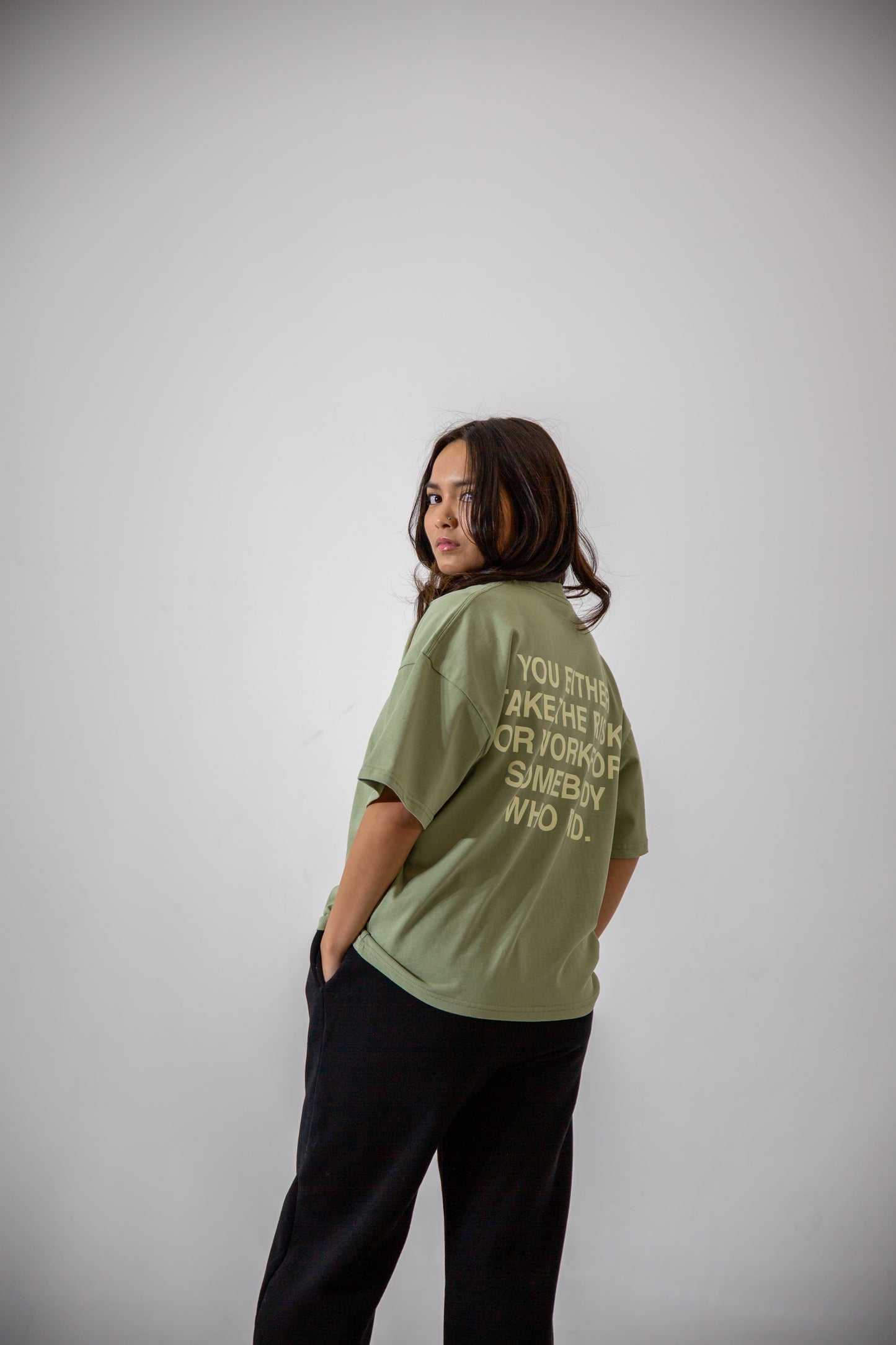 'Take The Risk' Tee - Matcha