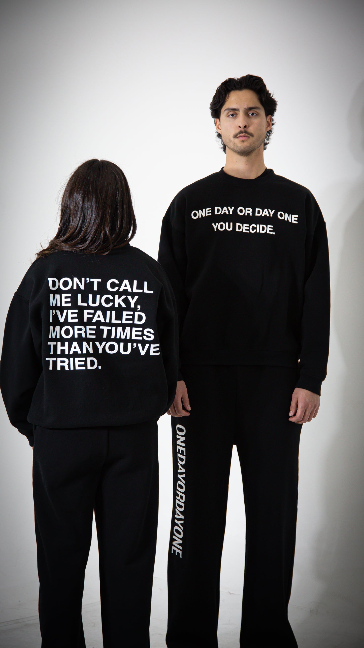 'Don't Call Me Lucky' Crewneck - Black