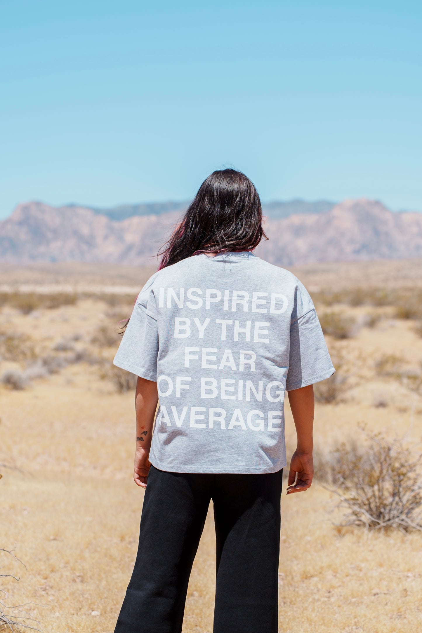 'Fear Of Being Average' Heather Grey Tee
